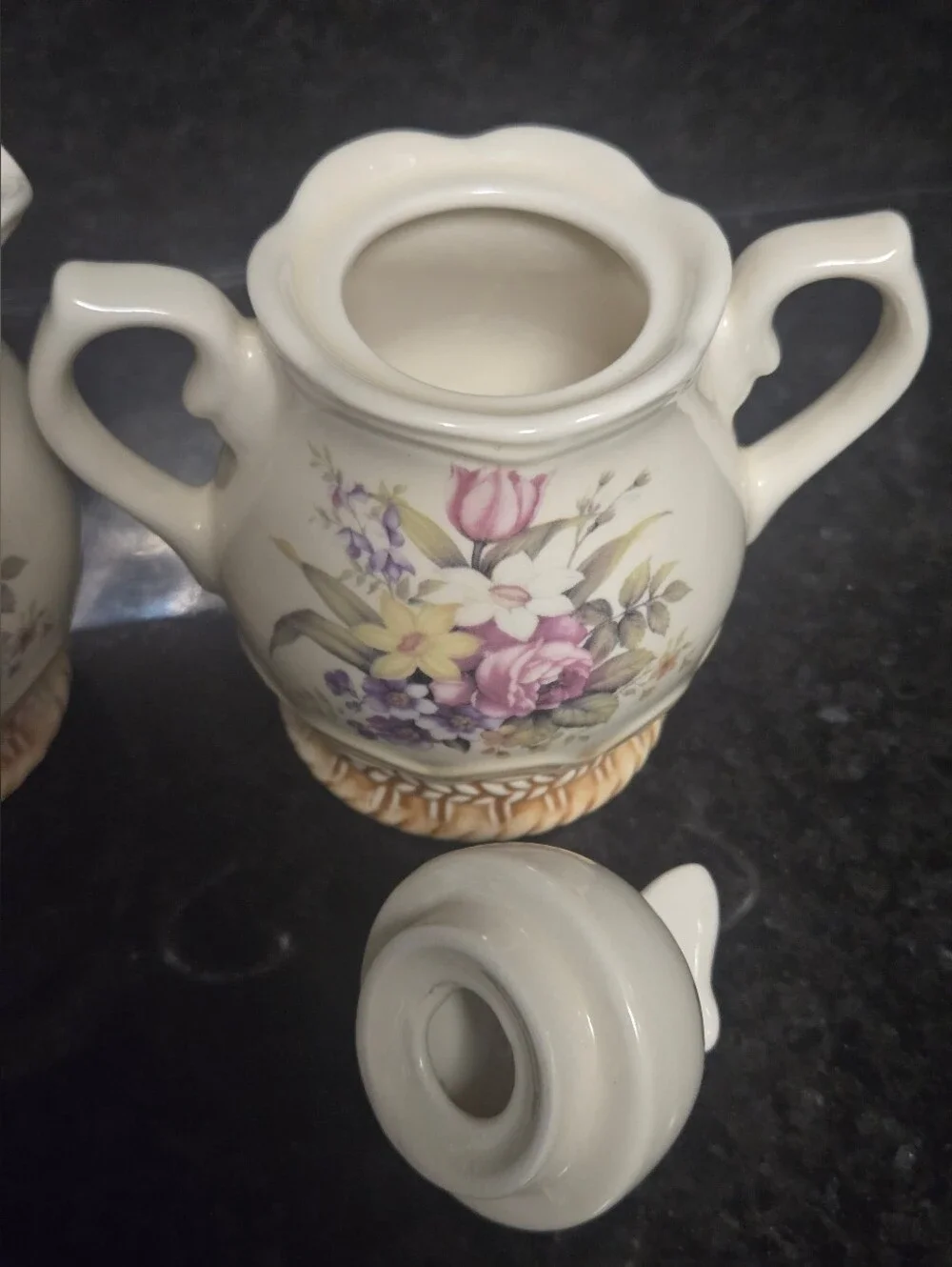 Vintage Cracker & Barrel Teapot Set Creamer and Sugar Bowl
